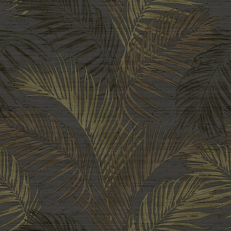 Palma 10.05m x 53cm Matte Wallpaper Roll, Black