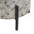 Cole And Grey Mother Of Pearl Shell Handmade Inlay Abstract Accent Table With Black Legs