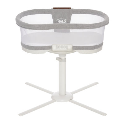 Luxe Dove Gray/White Tweed Bassinet with Bedding