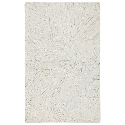 Tapis floral en laine et coton touffeté à la main Metro