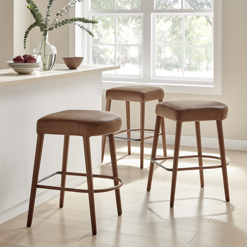 Humes Upholstered Backless Counter Stool