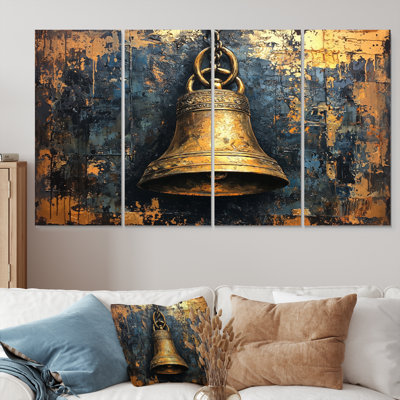 «Freedoms Bell of Usa Patriotist II», art mural patriotiste des États-Unis, art mural moderne sur toile, 4 pièces