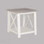 Ensemble de 3 tables basses en bois avec table basse et 2 tables de bout carrées assorties à finition brune