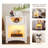 18'' Modern Glossy White  LED Nightstand with Drawer, Power Outlet and Open Shelf(Set of 2)-117319122-117319120