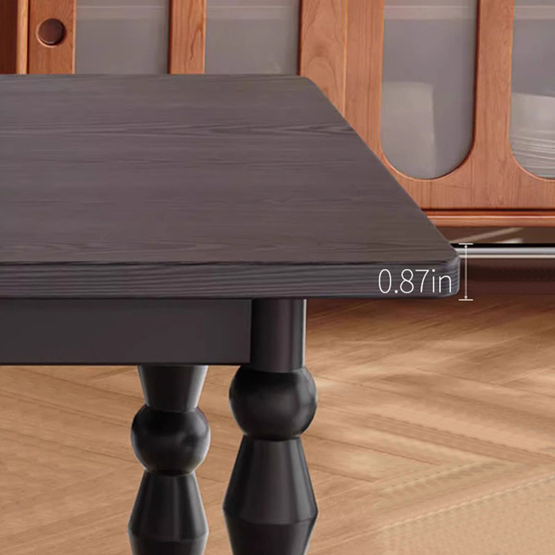 Ensemble de table de salle à manger Vintage, Noir, noir, noir, noir, H 29,53 po x L 70,87 po x l 31,5 po