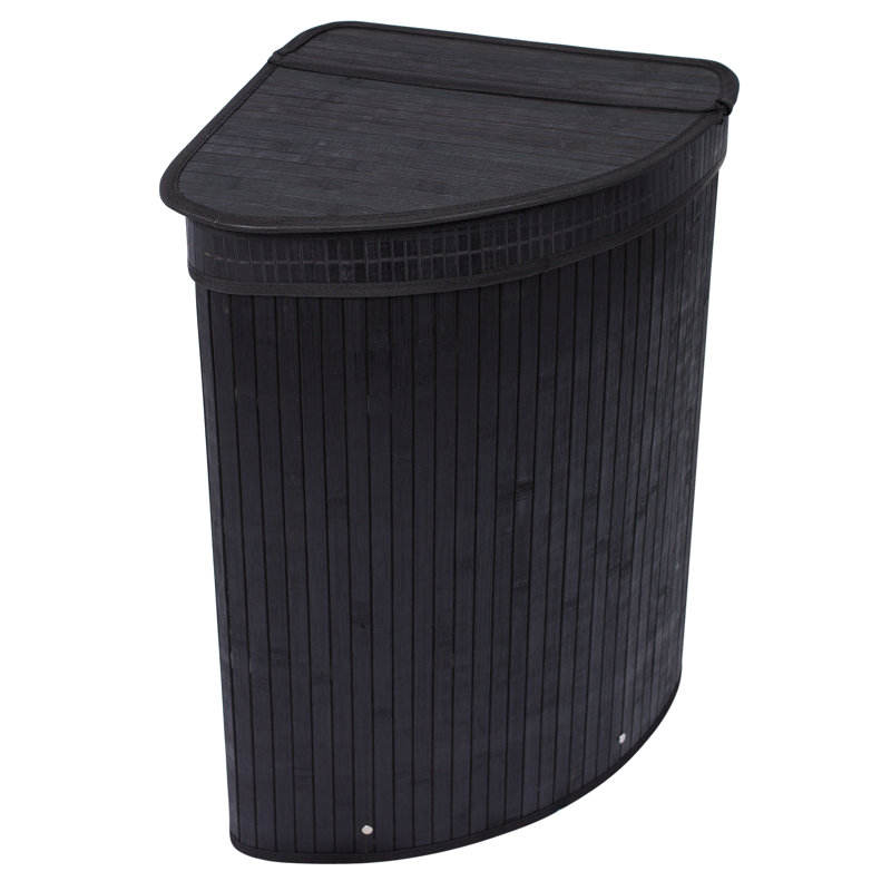 Bamboo Laundry Hamper, Black