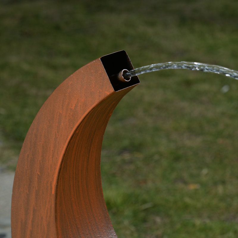 Russel Metal Fountain - Rusty Top with Basin, Brown