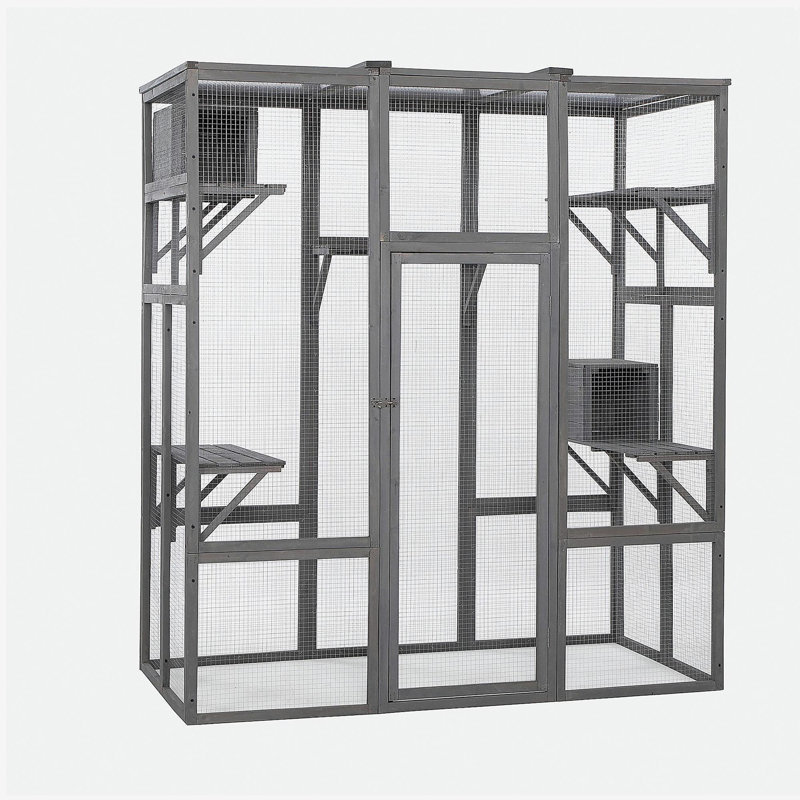 Très grande cage à chat - Gris