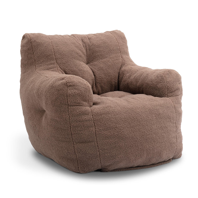 Soft Teddy Fabric Bean Bag Chair, Coffee