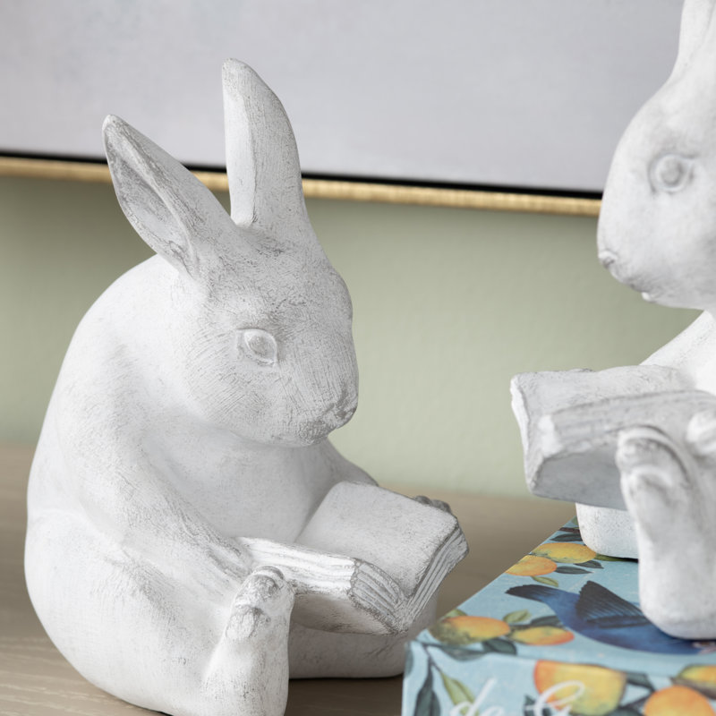Set of 2 Whimsical Bunny Bookends