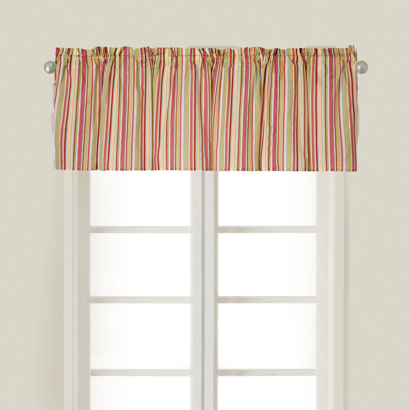 Cantonnière rayée en coton sur mesure 72 po, Vert