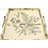 Beige Floral 16" Square Serving Tray