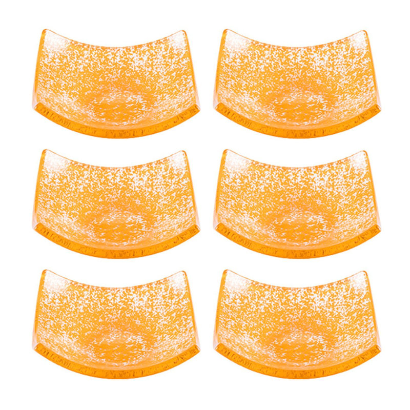 Vaisselle en verre 3,5 po x 3,5 po x H: 1,25 po Ramequin en verre carré de 3 oz (ensemble de 6), Orange
