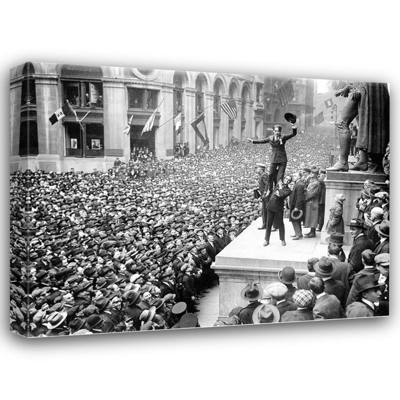 Charlie Chaplin à New York - 1800, H 14 po x l 18 po