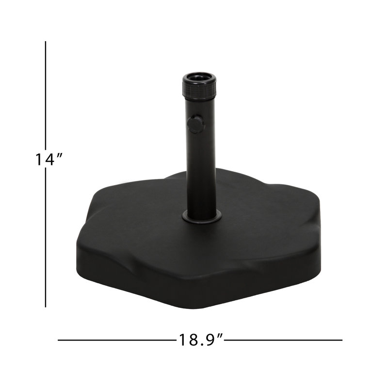 Base de parasol 66 en béton lourd - hexagonal, adaptateur inclus, noir, P 19,2 po x l 14,17 po Béton robuste en acier, hexagone, adaptateurs, 14,17