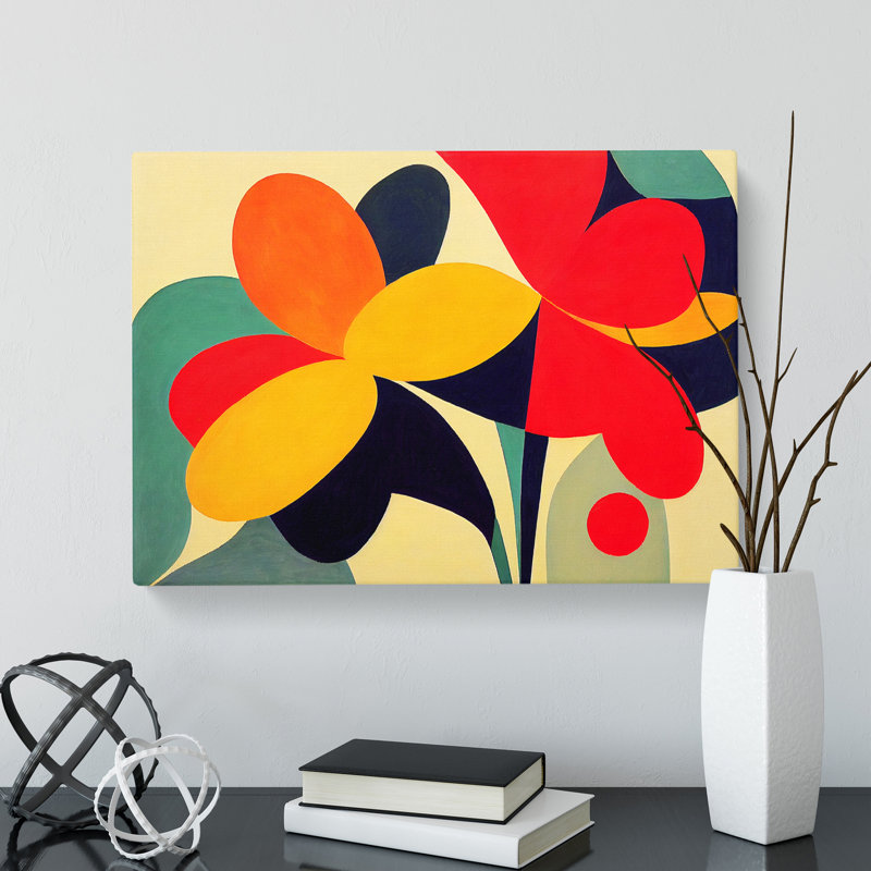 Luxurious Abstract Flowers - Wrapped Canvas, 35cm H x 50cm W x 3cm D