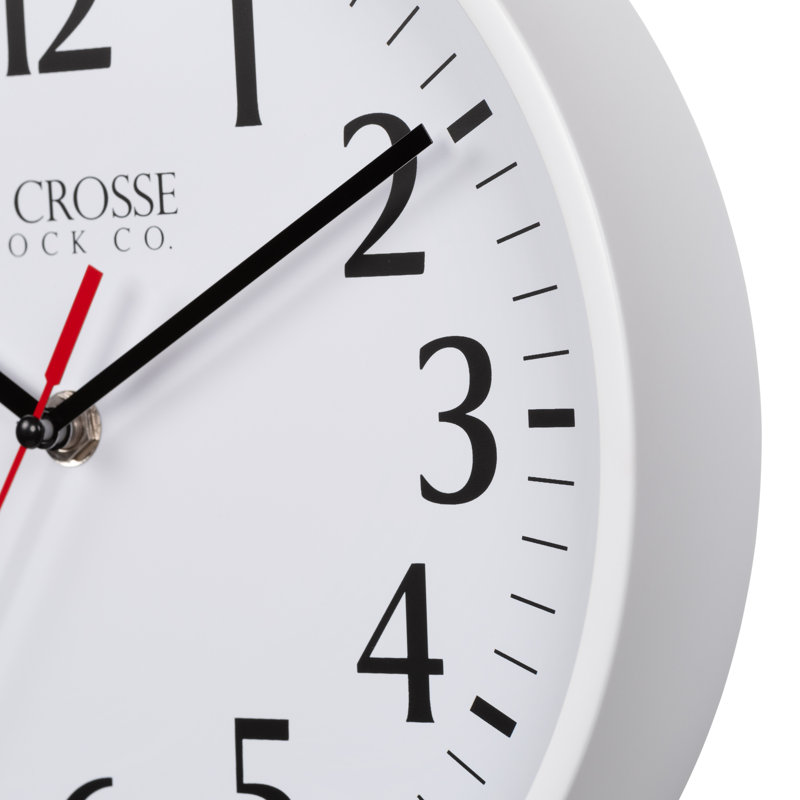 La Crosse Clock 10 in. Basics Analog Quartz Wall Clock, White