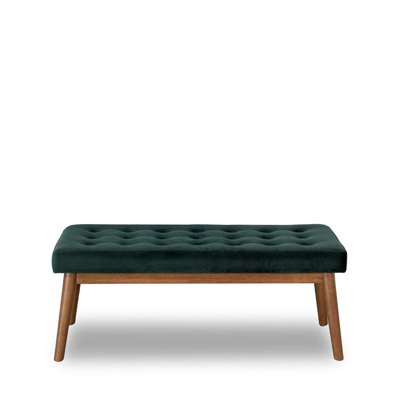 Delilah Modern Bench - Green Velvet, Green