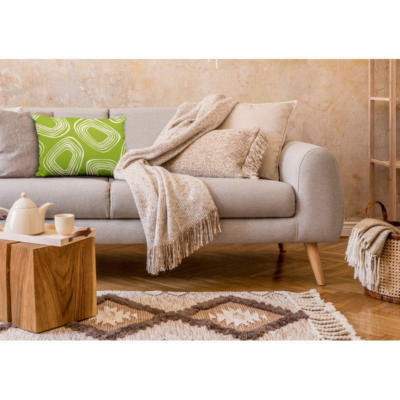 Housse et insert de coussin rectangulaire en polyester pour l'intérieur et l'extérieur, Chartreuse