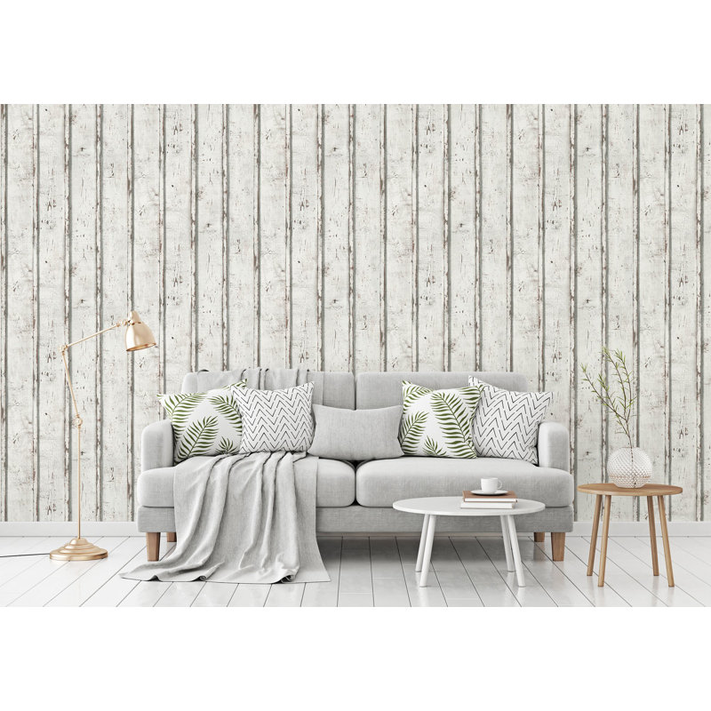 Rouleau de papier peint effet bois à double rayures Woods and Wicker Collection