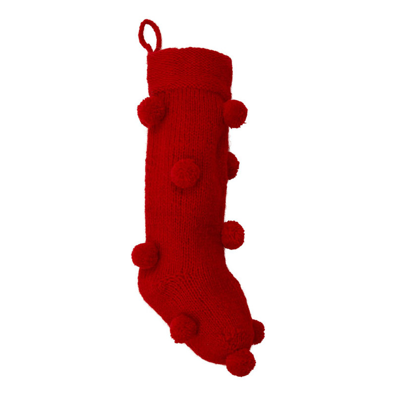 Wool Knit Stocking, Red