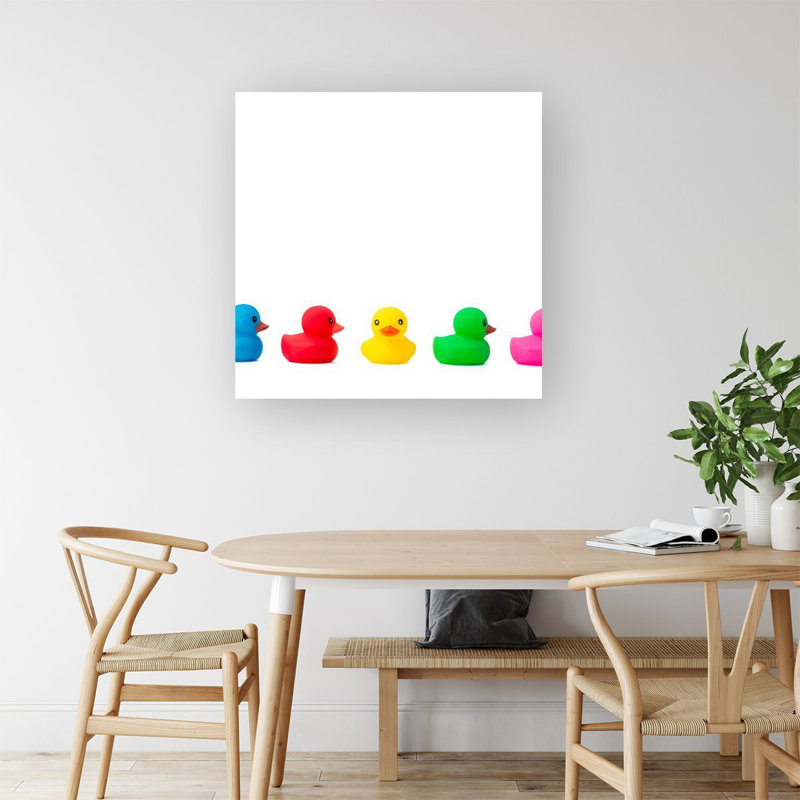 Coloured Rubber Ducks - Wrapped Canvas Print