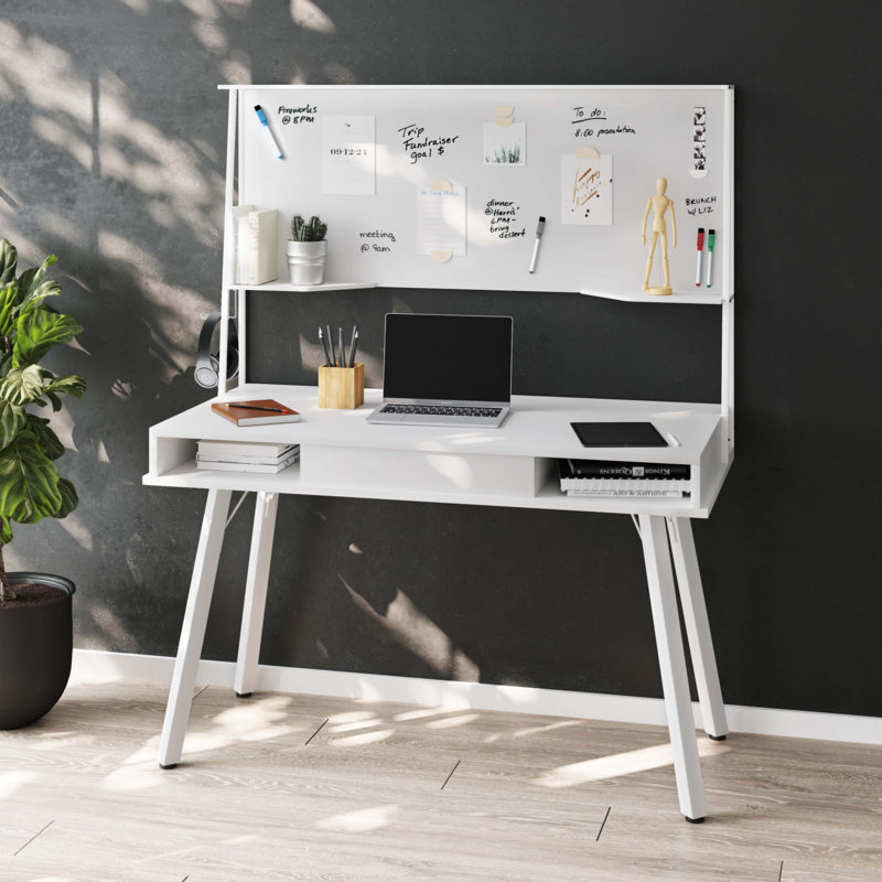 Bureau d'ordinateur Study avec rangement et tableau blanc magnétique effaçable à sec