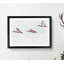 Three Pink Flamingos in Abstract - Picture Frame Graphic Art Print-55769252-55769256