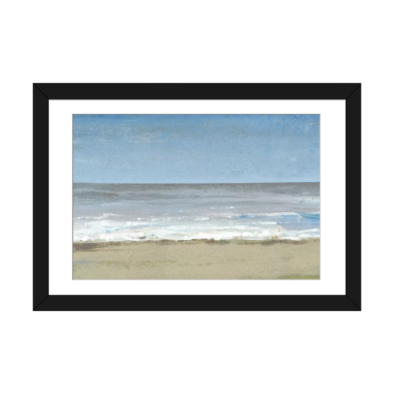 « beach marching day ii », reproduction sur toile, Papier d'art encadré noir, Blanc, H 16 po x l 24 po x P 1 po