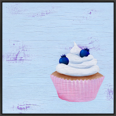 Blueberry Cupcake Print by Katy Montica