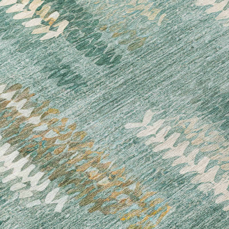 Machine Washable Indoor/Outdoor Chantille ACN2937 Modern Rug, Aqua, 10' x 14'