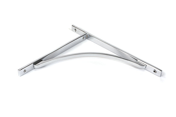 Apperley Shelf Bracket, Polished Chrome, 31.4cm H x 9.8cm W x 2cm D