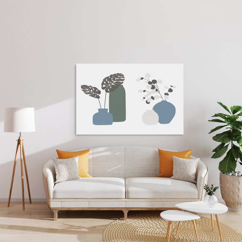 Plantes en pot 696 - Impression sur toile tendue, H 12 po x l 18 po x P 1,5 po
