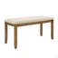Ensemble de table de salle à manger en chêne 6 pièces - Grande table rectangulaire avec banc rembourré et 4 chaises à dossier en X, structure en bois d'hévéa massif, mobilier de cuisine de ferme pour les dîners de famille et les rassemblements
