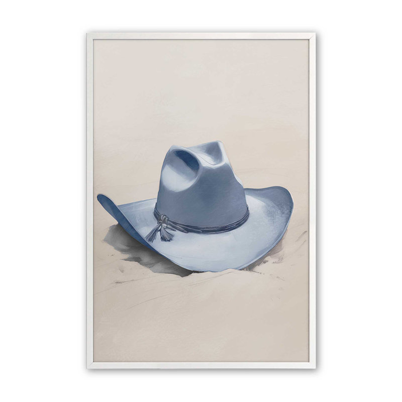 «Cowboy Essentials» en bleu II, Blanc opaque, H 15 po x l 12 po
