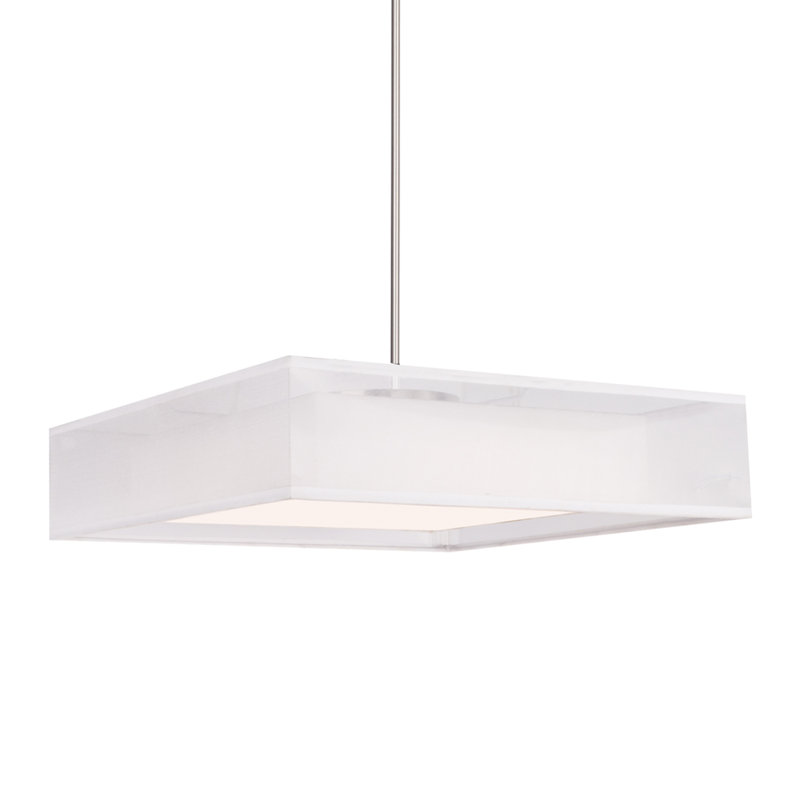 Covina 1 - Light LED Pendant, White, 56.88" H x 15" W x 15" D