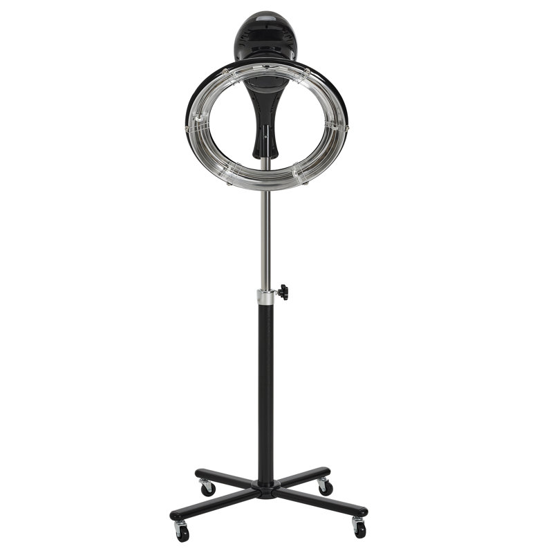 Sèche-cheveux à capuche autoportant 1100W avec hauteur réglable et panneau de commande intelligent, Noir