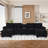 5 Piece U Shape Sectional Sofa Cloud Couch Double Chaise Sectional Couch with Console-685234341