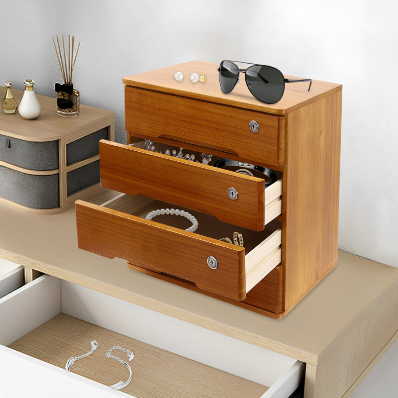 Organisateur de bureau avec tiroirs Kynston, Jaune