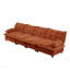 Canapé 138 pouces 4 places Cloud - Chenille, assise profonde, coussin en treillis - Orange