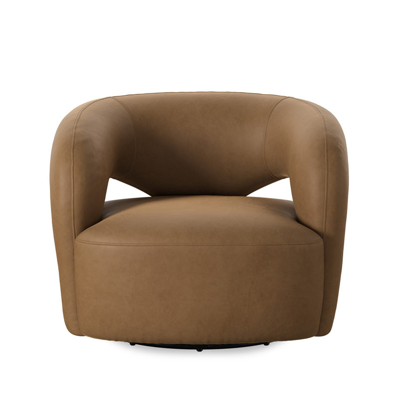Novella Swivel Chair-Monte Olive, Maestro Camel Top Grain Leather