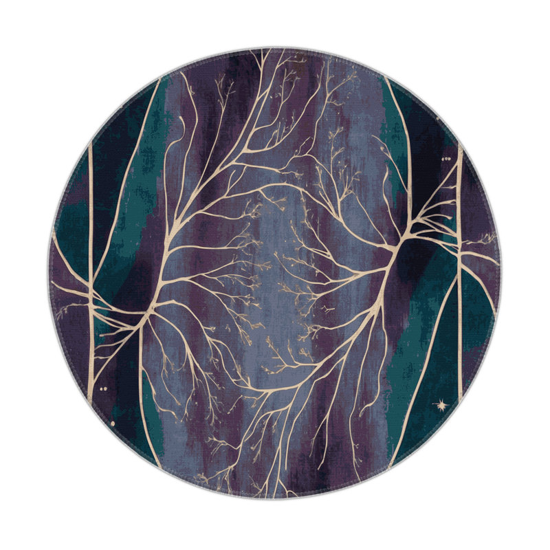 Verdant Whispers Indoor And Outdoor Area Rug, Round 5'
