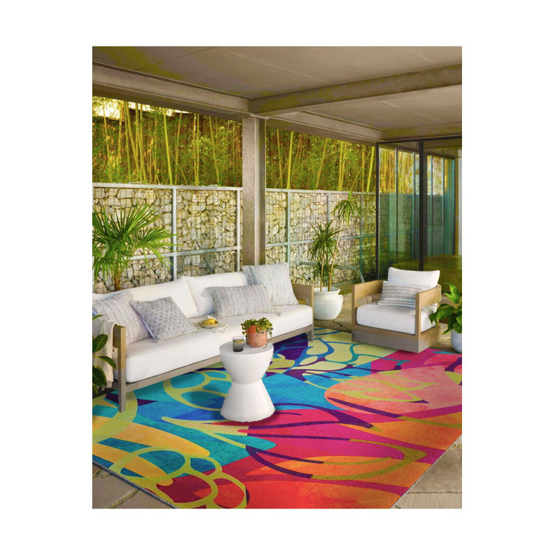 Colorful Themed Patterned Woven Base Machine Washable Rug, Runner 3'3" x 6'7" Rug Pad Included