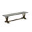 3-Piece Table Set Consists of a Dining Table and 2 Mid Century Modern Benches - Cement Table Top and Distressed Jacobean Finish-1860476369-1860476366-1860476367