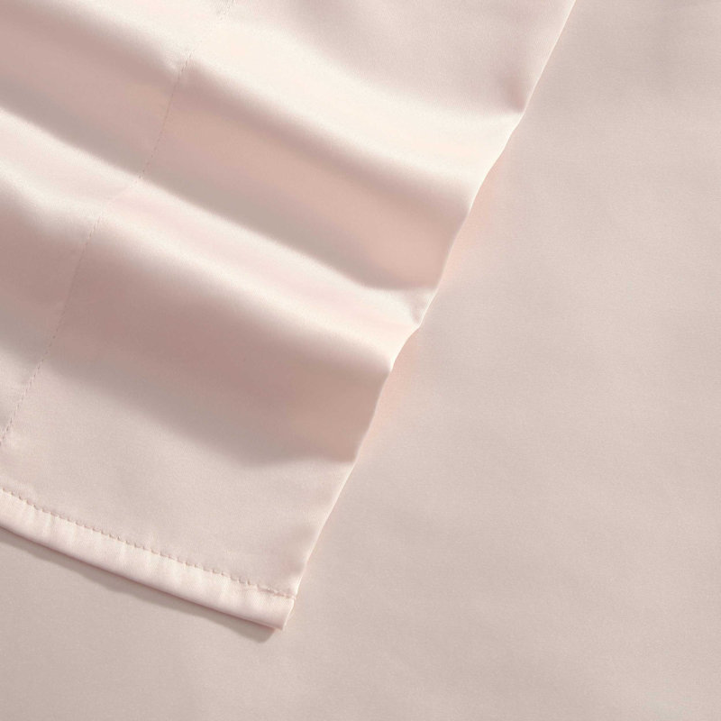 Laura Ashley Satin Bliss Solid Sheet Set, Twin Sheet Set with 1 Pillowcase, Satin Bliss Solid Pink