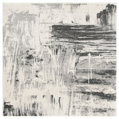 Riebe Abstract Ivory/Gray Area Rug