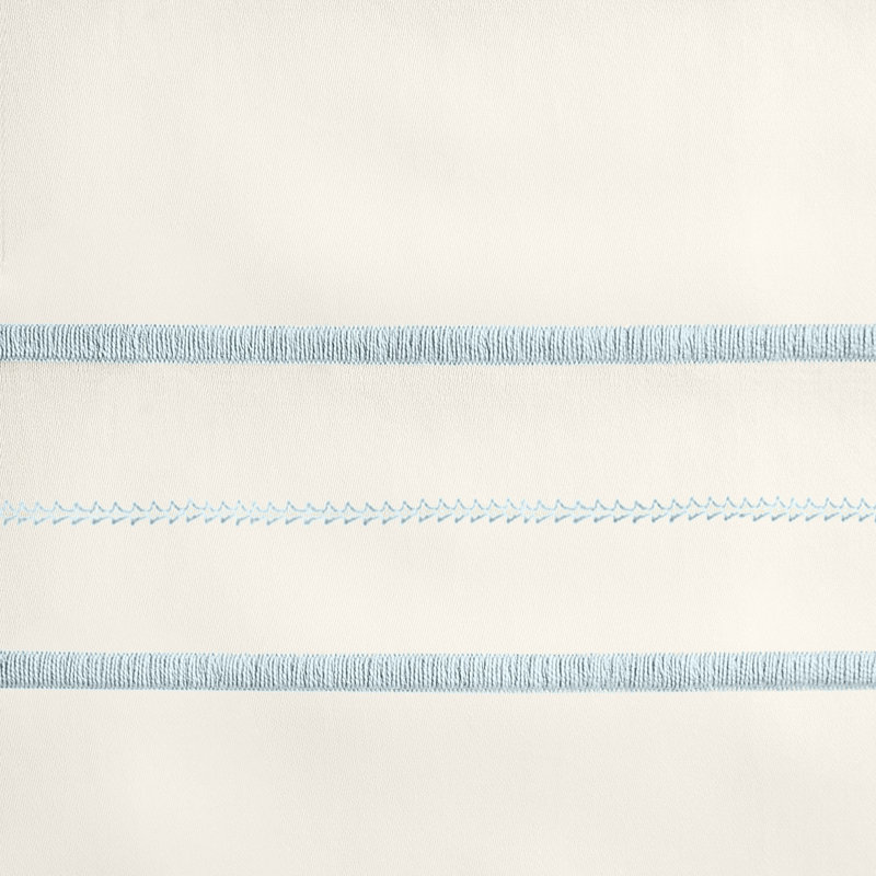 Triad Standard Cotton Duvet Cover, King Duvet Cover, Ivory/Sion Blue