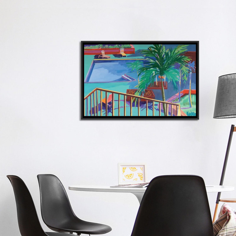 Poolside Florida, Black, 66.04 cm H x 101.6 cm W x 4.445 cm D