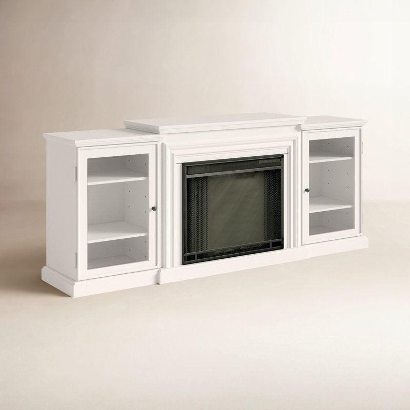 Frederick 72'' TV Stand with Fireplace, White