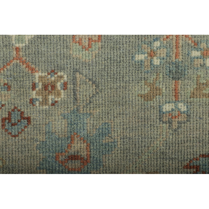 Rug & Kilim’S Persian Style Oushak Square Rug In Blue With Floral Patterns